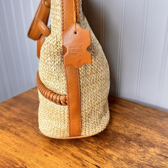 Pantera Women's Tan Woven Genuine Leather Shoulder Crossbody Purse Shoulder Bag - Picture 4 of 12